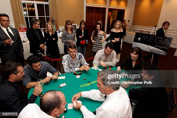 Scott Malin, In 2 It Media partner Michael Wasserman, John Hoefer, professional poker player Annie Duke and actor David Krumholtz at the All In For...