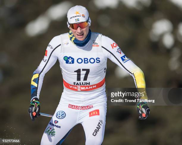 Daniel Rickardsson of Sweden during sprint prolog men free at Lugnet Stadium on March 16, 2018 in Falun, Sweden.