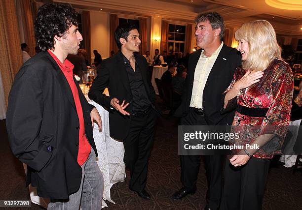 Actor David Krumholtz, actor Nicholas Gonzalez, Jim Carol and Cynthia Carol at the All In For Wishes Celebrity Poker Tournament For Make-A-Wish...