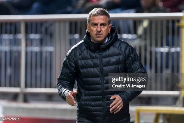 Coach Hamza Hamzaoglu of Antalyaspor during the Turkish Spor Toto Super Lig match between Kasimpasa AS and Antalyaspor AS at the Recep Tayyip...