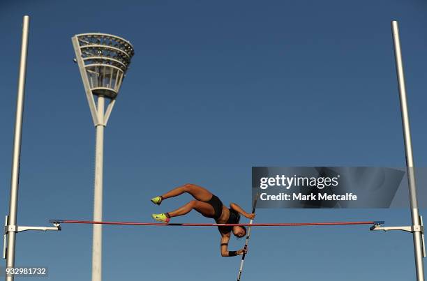 Rapheala Corney of Tasmania competes in the Women's Pole Vault during the 2018 Sydney Athletics Grand Prix at Sydney olympic Park Athletics Centre on...