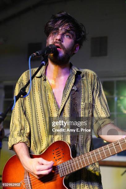Levente Szucs of Bohemian Betyars perform onstage at Sounds from Hungary during SXSW at Palm Door on March 16, 2018 in Austin, Texas.