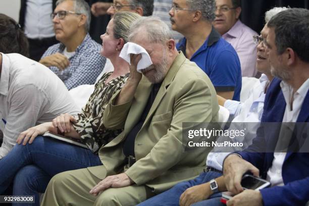 Former Brazilian President Luiz Inacio Lula da Silva during the launch of his book &quot;The truth will win: the people know why they condemn...