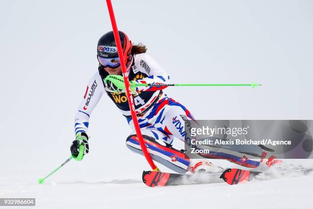 Petra Vlhova of Slovakia competes during the Audi FIS Alpine Ski World Cup Finals Women's Slalom on March 17, 2018 in Are, Sweden.