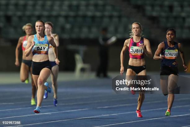 Riley Day of QLD wins the Women's 200m during the 2018 Sydney Athletics Grand Prix at Sydney olympic Park Athletics Centre on March 17, 2018 in...