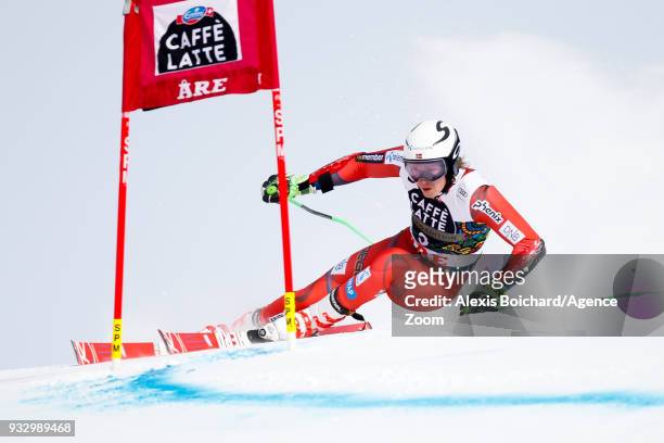 Henrik Kristoffersen of Norway competes during the Audi FIS Alpine Ski World Cup Finals Men's Giant Slalom on March 17, 2018 in Are, Sweden.