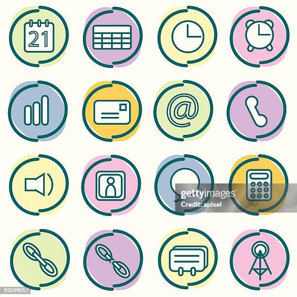 funky icons - organization & communication - broken calculator stock illustrations