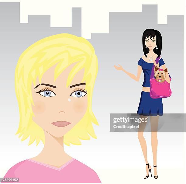 friendship: quarrel - peer pressure stock illustrations