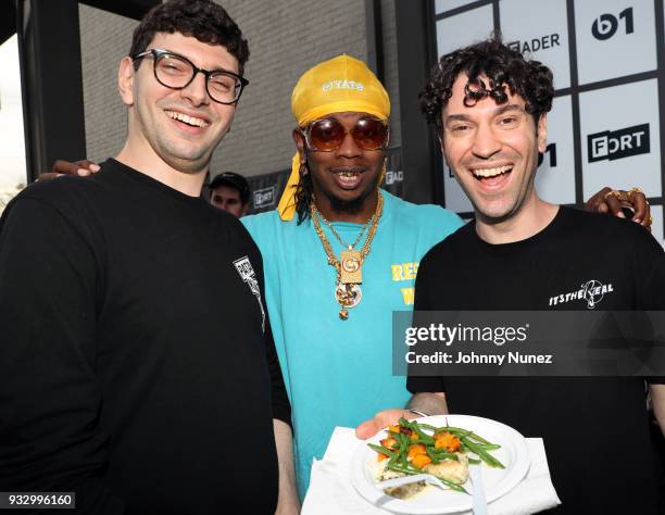 Trinidad James poses with comedy duo Itsthereal at The Fader Fort 2018 - Day 3 on March 16, 2018 in Austin, Texas.