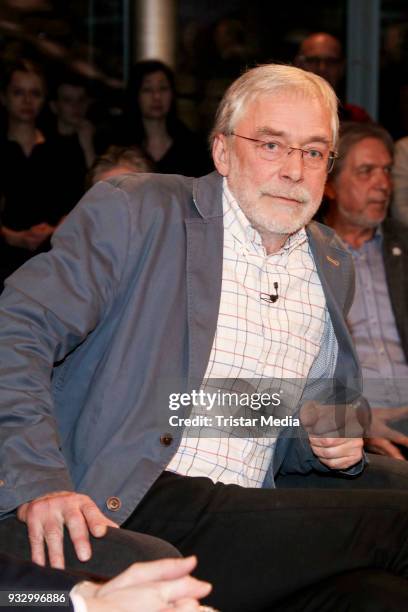 Neurobiologist Gerald Huether during the photo call to the 'Tietjen und Bommes' TV show on March 16, 2018 in Hanover, Germany.