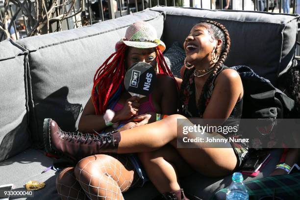 BbyMutha and artist manager Cinns attend The Fader Fort 2018 - Day 3 on March 16, 2018 in Austin, Texas.