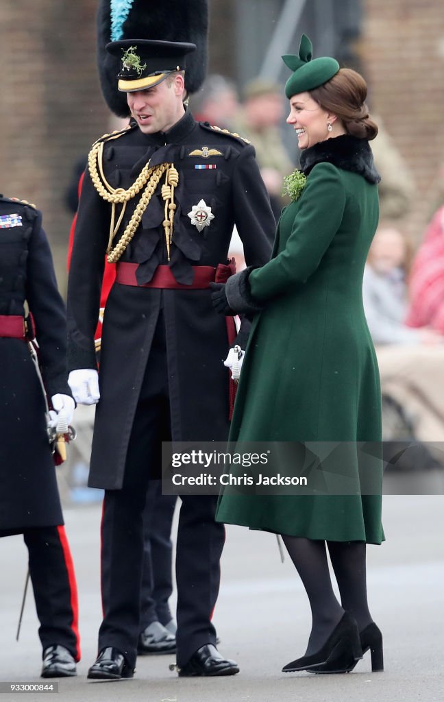The Duke And Duchess Of Cambridge Attend The Irish Guards St Patrick's Day Parade