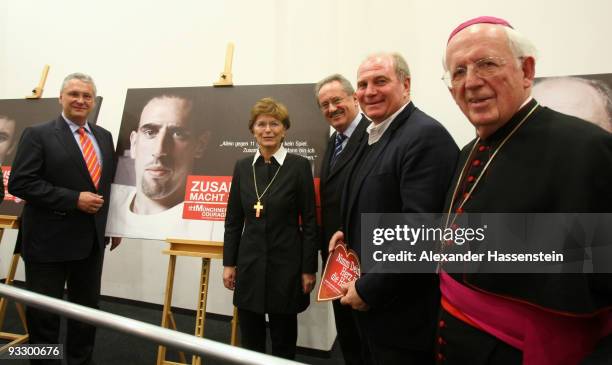 Bavarian Interior Minister Joachim Herrmann, Bishop Susanne Breit-Kessler, Major of Munich Christian Ude, Uli Hoeness, manager of Bayern Munich and...