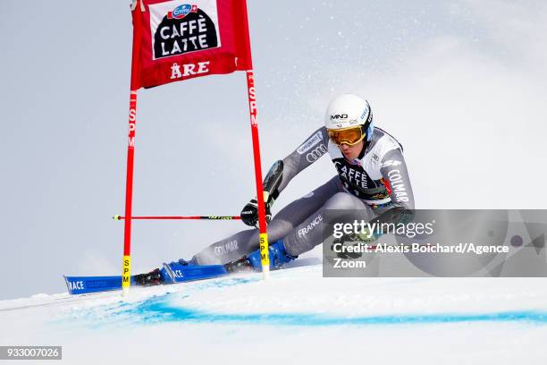 Victor Muffat-jeandet of France competes during the Audi FIS Alpine Ski World Cup Finals Men's Giant Slalom on March 17, 2018 in Are, Sweden.