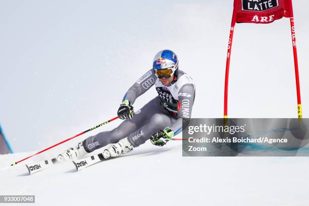 Alexis Pinturault of France competes during the Audi FIS Alpine Ski World Cup Finals Men's Giant Slalom on March 17, 2018 in Are, Sweden.