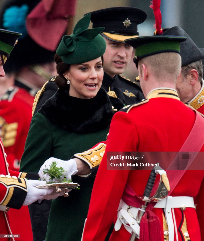 The Duke And Duchess Of Cambridge Attend The Irish Guards St Patrick's Day Parade