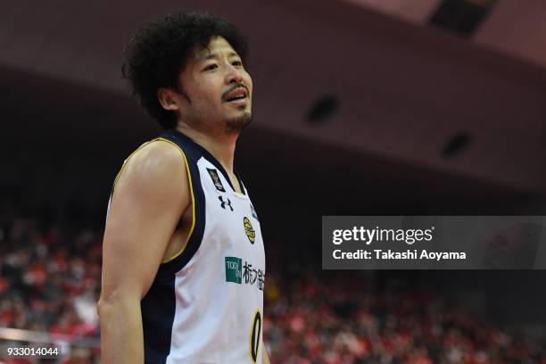 Yuta Tabuse of the Tochigi Brex reacted after a refereeÕs decision during the B.League game between Chiba Jets and Tochigi Brex at Funabashi Arena on...