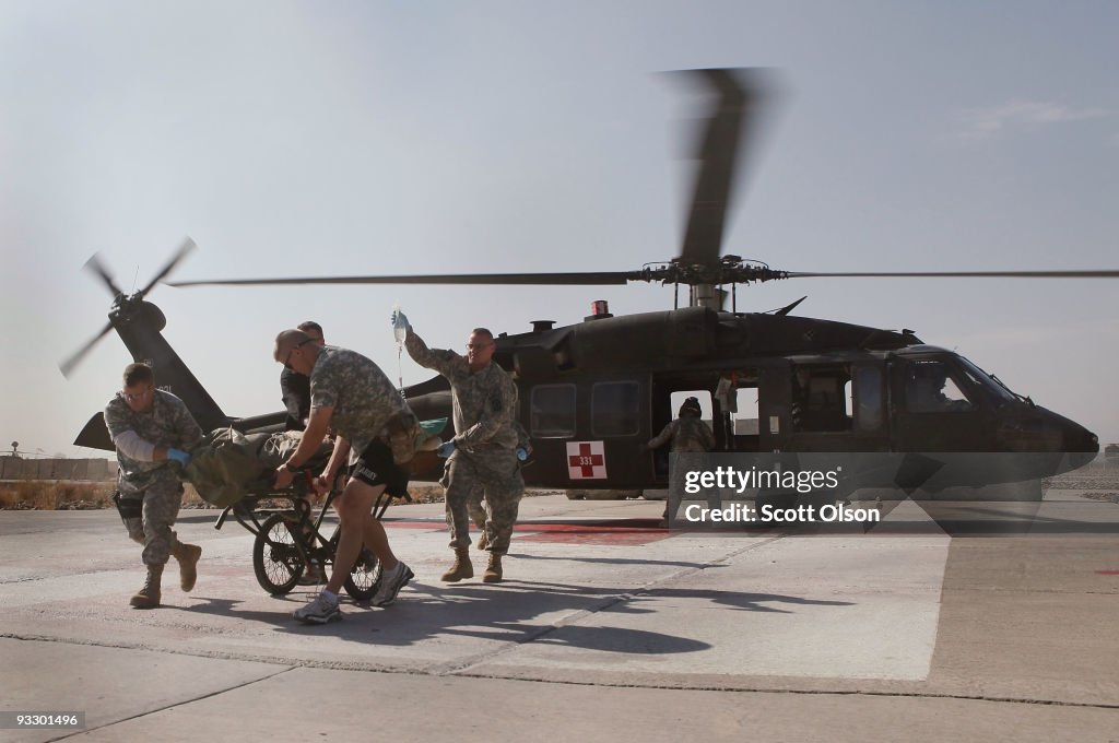 Wounded American Soldiers Treated in Trauma Unit at FOB Salerno