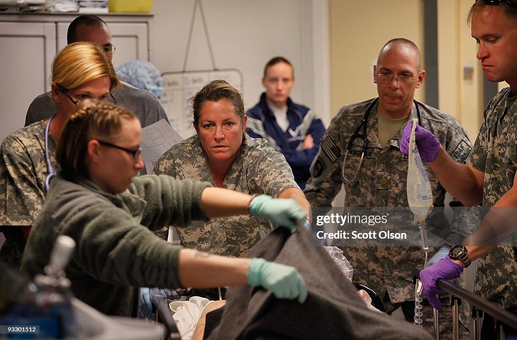 Wounded American Soldiers Treated in Trauma Unit at FOB Salerno