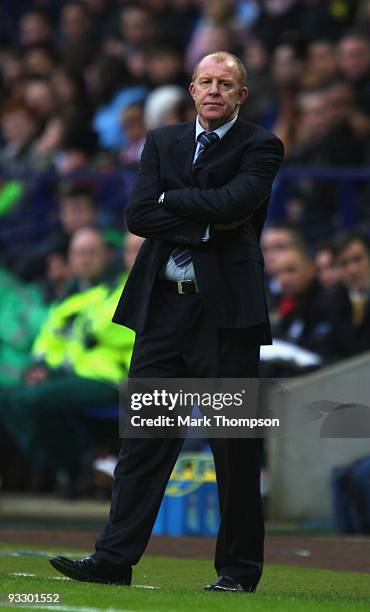 Gary Megson the manger of Bolton Wanderers during the Barclays Premier League match between Bolton Wanderers and Blackburn Rovers at the at Reebok...