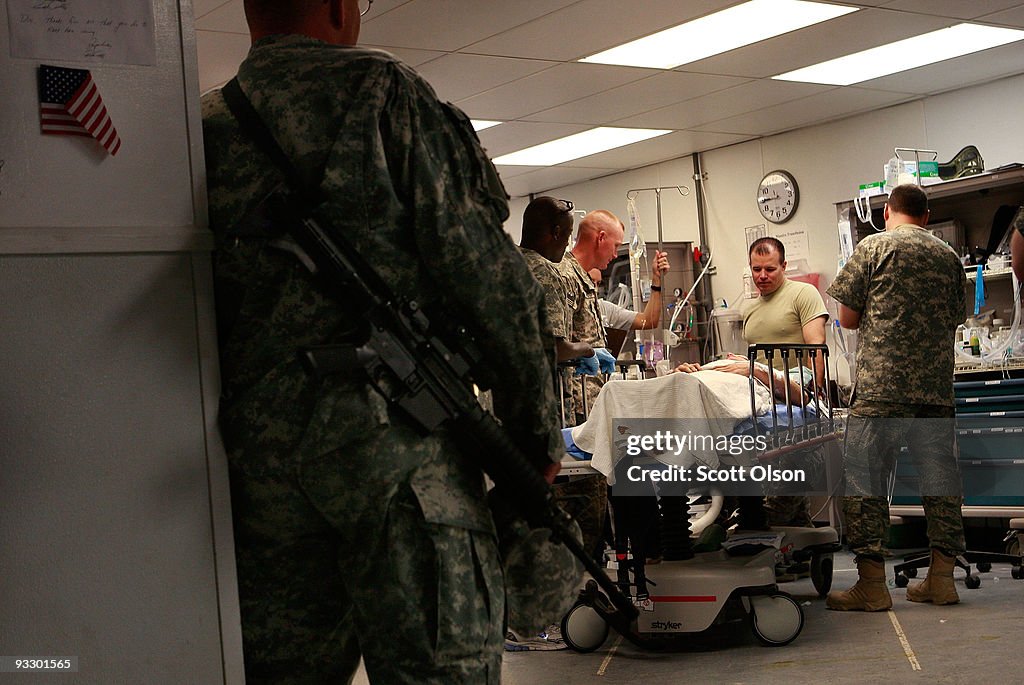 Wounded American Soldiers Treated in Trauma Unit at FOB Salerno