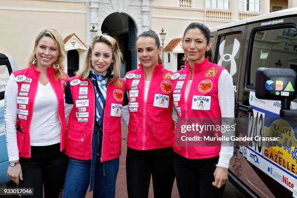 Kiera Chaplin , Jazmin Grace Grimaldi, Pauline Ducruet and Schanel Bakkouche attend the 28th "Rallye Aicha Des Gazelles Du Maroc"on March 17, 2018 in...