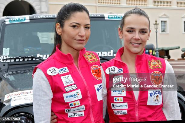 Team 243 Schanel Bakkouche and Pauline Ducruet attend the 28th "Rallye Aicha Des Gazelles Du Maroc"on March 17, 2018 in Monaco, Monaco.