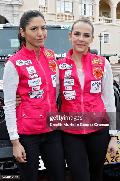 Team 243 Schanel Bakkouche and Pauline Ducruet attend the 28th "Rallye Aicha Des Gazelles Du Maroc" on March 17, 2018 in Monaco, Monaco.