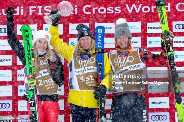 Sandra Naeslund of Sweden wins the globe in the discipline standings, Fanny Smith of Switzerland takes 2nd place in the overall standings during the...