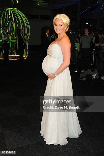 Jennifer Ellison arrives at the fourth annual Emeralds And Ivy Ball in aid of Cancer Research UK at Battersea Evolution on November 21, 2009 in...