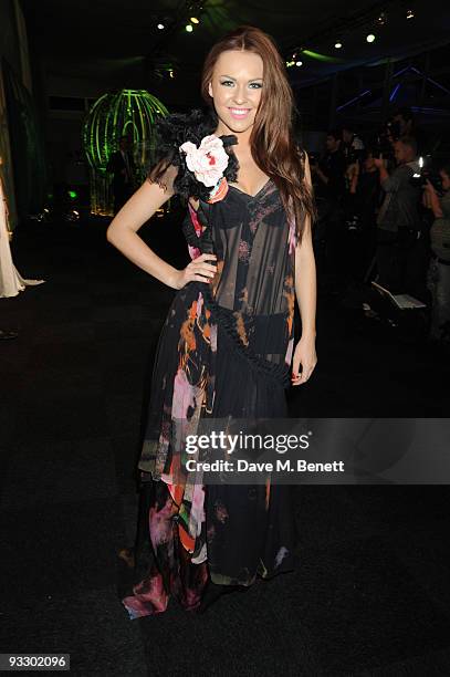 Actress Zoe Salmon arrives at the fourth annual Emeralds And Ivy Ball in aid of Cancer Research UK at Battersea Evolution on November 21, 2009 in...