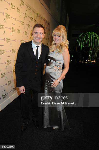 Westlife's Shane Filan and wife Gillian arrives at the fourth annual Emeralds And Ivy Ball in aid of Cancer Research UK at Battersea Evolution on...