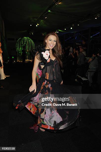 Actress Zoe Salmon arrives at the fourth annual Emeralds And Ivy Ball in aid of Cancer Research UK at Battersea Evolution on November 21, 2009 in...