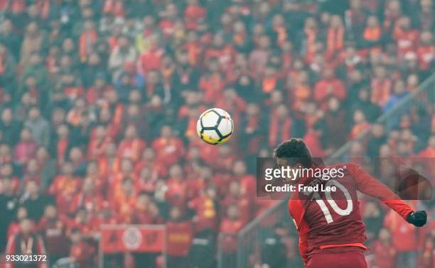 Anderson Hernanes of Hebei China Fortune FC in action during the 2018 Chinese Super League match between Hebei China Fortune and Shandong Luneng...