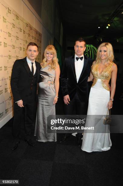 Westlife's Shane Filan, his wife Gillian, Shay Given and guest arrives at the fourth annual Emeralds And Ivy Ball in aid of Cancer Research UK at...