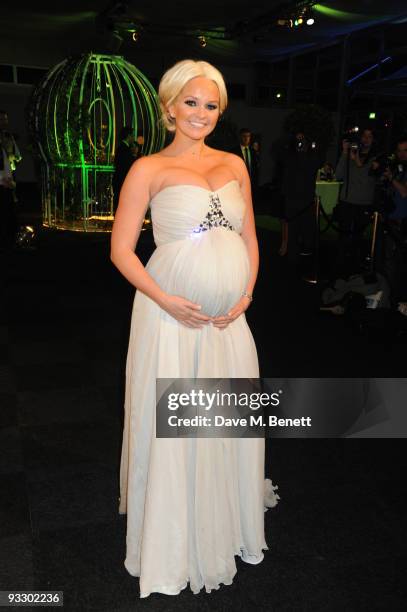 Jennifer Ellison arrives at the fourth annual Emeralds And Ivy Ball in aid of Cancer Research UK at Battersea Evolution on November 21, 2009 in...