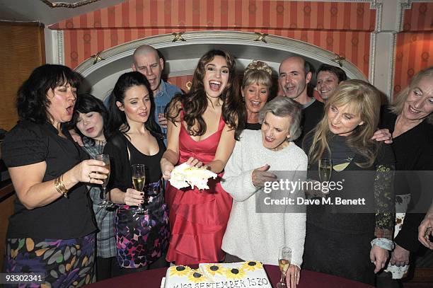 Arabella Weir, Debbie Chazen, Katherine Rooney, Kelly Brook, Janie Dee, Jan Leeming, Rosalind Knight , Yvonne Riley and Helen Lederer celebrates...