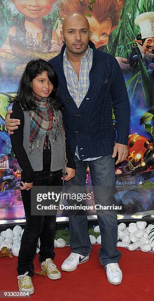 French actor Eric Judor and his daughter Jana Judor attend the Paris premiere of "Arthur and the Revenge of Maltazard" at Cinema Gaumont Marignan on...