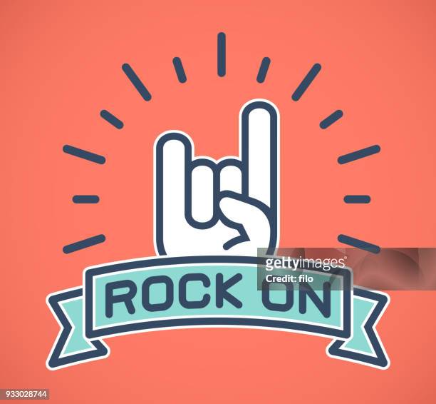 rock on symbol - horn sign stock illustrations