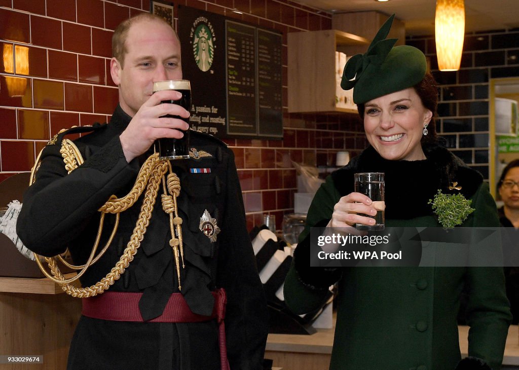 The Duke And Duchess Of Cambridge Attend The Irish Guards St Patrick's Day Parade