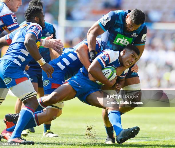 Damian Willemse of the Stormers in action during the Super Rugby match between DHL Stormers and Blues at DHL Newlands on March 17, 2018 in Cape Town,...