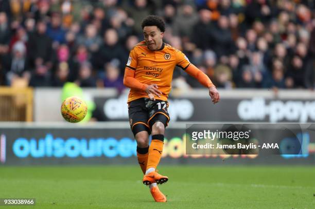 Helder Costa of Wolverhampton Wanderers scores a goal to make it 1-0 during the Sky Bet Championship match between Wolverhampton Wanderers and Burton...