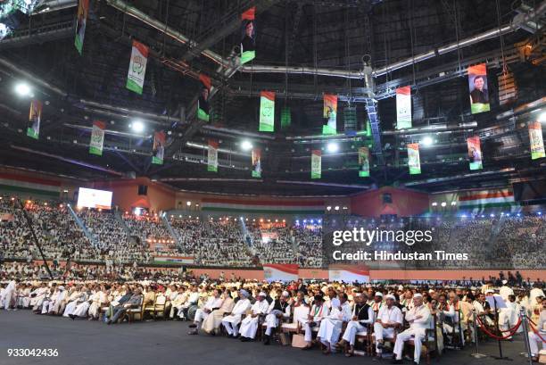 Congress president Rahul Gandhi, party chairperson Sonia Gandhi, Former Prime Minister Manmohan singh, A.K. Antony, Ghulam Nabi Azad and senior...