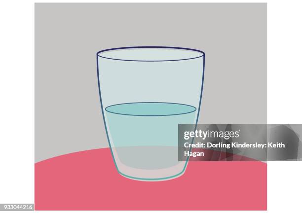 glass half full - pessimism stock illustrations