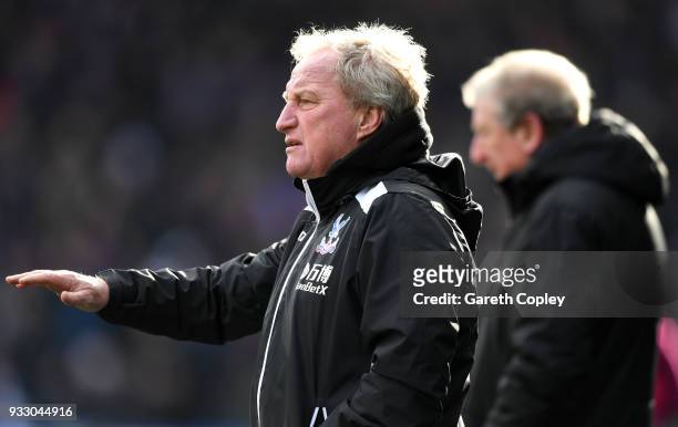 Crystal Palace Assistant Manager, Ray Lewington looks on during the Premier League match between Huddersfield Town and Crystal Palace at John Smith's...