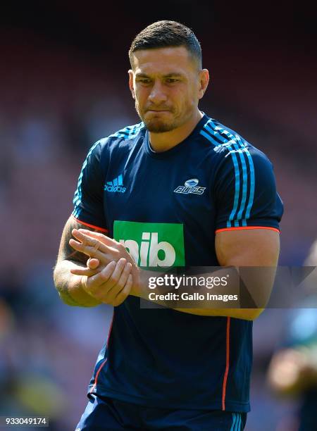Sonny Bill Williams of the Blues the Super Rugby match between DHL Stormers and Blues at DHL Newlands on March 17, 2018 in Cape Town, South Africa.
