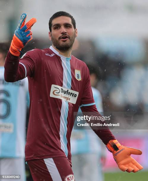 Alessandro Iacobucci of Virtus Entella gestures during the serie B match between Virtus Entella and Parma Calcio at Stadio Comunale on March 17, 2018...