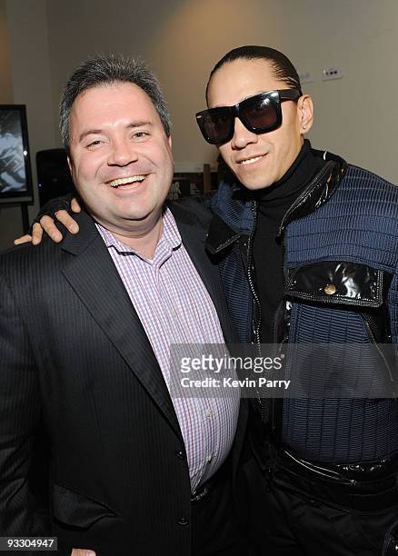 Vice President of Nicole Lee USA Scott Mendelson and musician Taboo of the Black Eyed Peas attend the American Music Awards Luxury Lounge - Day 3 at...