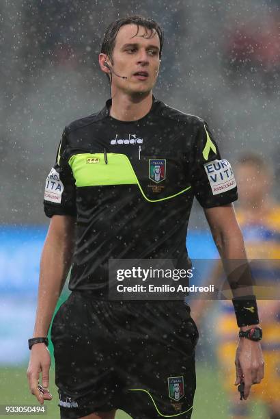 Reefere Ros looks on during the serie B match between Virtus Entella and Parma Calcio at Stadio Comunale on March 17, 2018 in Chiavari, Italy.