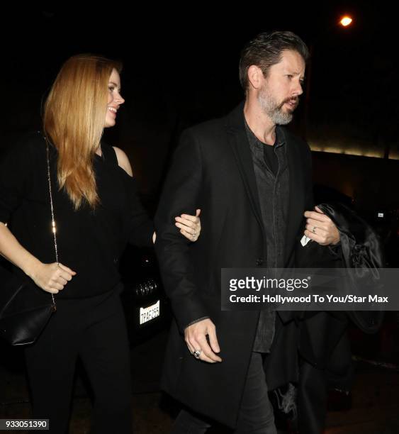 Amy Adams and Darren Le Gallo are seen on March 16, 2018 in Los Angeles, California.